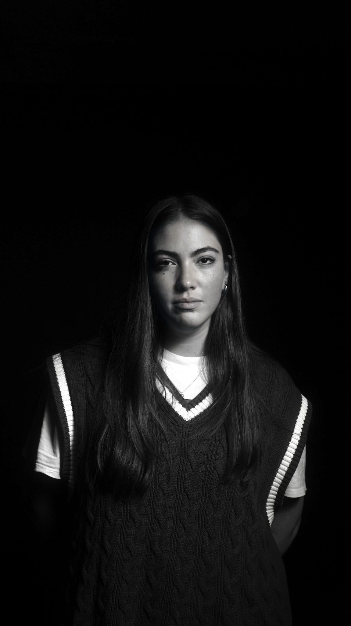 Retrato en blanco y negro de Karla Berta